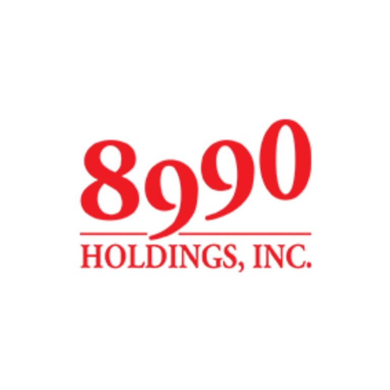 Logo for 8990 Holdings, Inc. in red on white.
