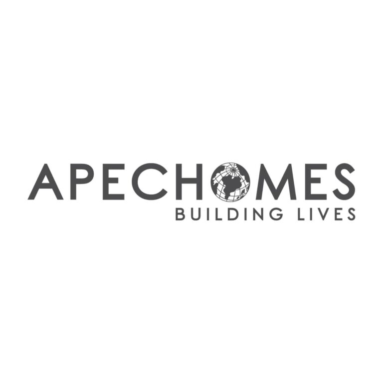APEC Homes logo with a globe icon, tagline "Building Lives".
