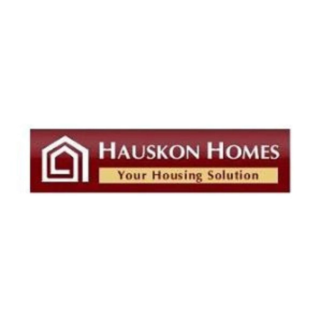 Hauskon Homes logo featuring a stylized house icon and the tagline "Your Housing Solution."