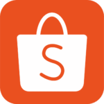 Shopee logo: An orange square with a white shopping bag and a red "S" on it.
